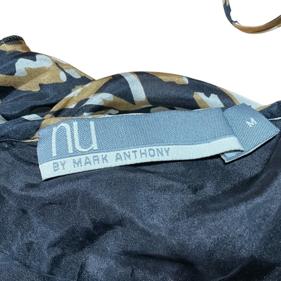NU x Mark Anthony 100% Silk Dress Elasticized Waist Side Pockets Lined Sz M - Picture 5 of 9